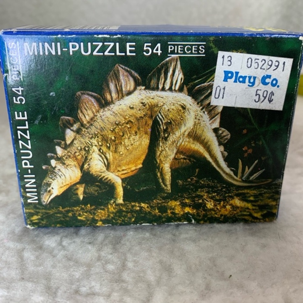 Vintage FX Schmid Super Mini Puzzle 54 Stegosaurus Dinosaur Complete in Box